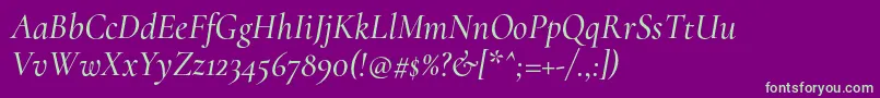 CormorantMediumitalic Font – Green Fonts on Purple Background