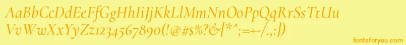 CormorantMediumitalic Font – Orange Fonts on Yellow Background