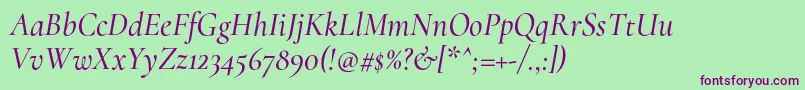 CormorantMediumitalic Font – Purple Fonts on Green Background