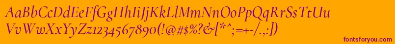 CormorantMediumitalic Font – Purple Fonts on Orange Background