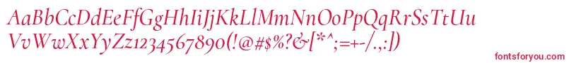 フォントCormorantMediumitalic – 赤い文字