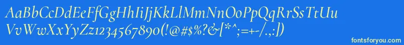 CormorantMediumitalic Font – Yellow Fonts on Blue Background