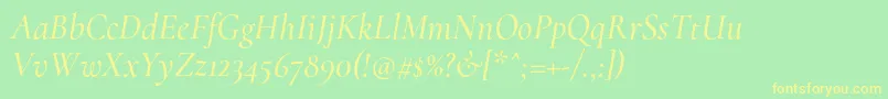 CormorantMediumitalic Font – Yellow Fonts on Green Background