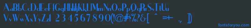 IronickNormal Font – Blue Fonts on Black Background