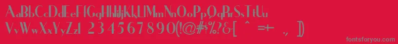 IronickNormal-fontti – harmaat kirjasimet punaisella taustalla