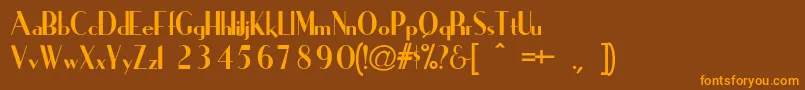IronickNormal-fontti – oranssit fontit ruskealla taustalla
