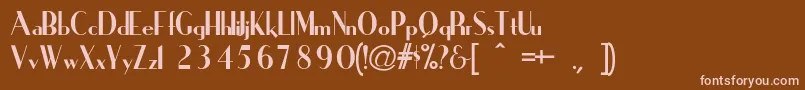 IronickNormal-fontti – vaaleanpunaiset fontit ruskealla taustalla