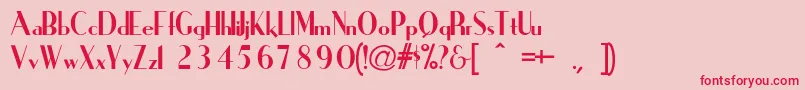 IronickNormal-fontti – punaiset fontit vaaleanpunaisella taustalla