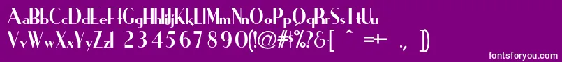 IronickNormal-fontti – valkoiset fontit violetilla taustalla