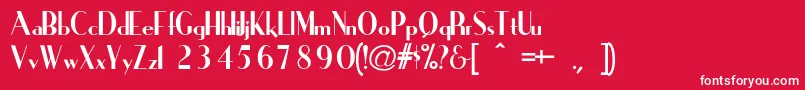 IronickNormal-fontti – valkoiset fontit punaisella taustalla