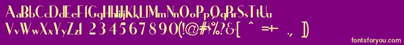 IronickNormal-fontti – keltaiset fontit violetilla taustalla