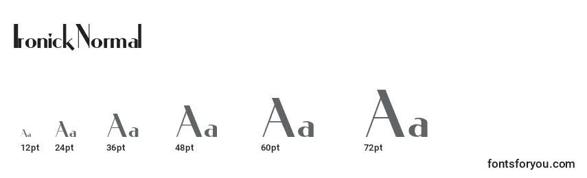IronickNormal Font Sizes