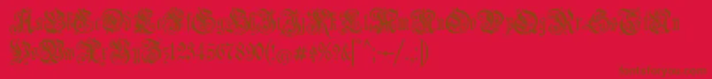 Jenagotisch Font – Brown Fonts on Red Background