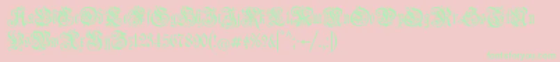 Jenagotisch Font – Green Fonts on Pink Background