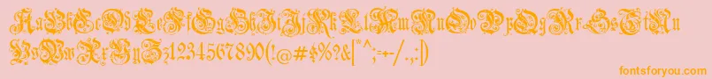 Jenagotisch Font – Orange Fonts on Pink Background