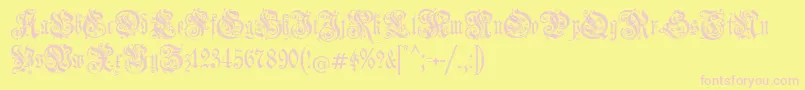 Jenagotisch Font – Pink Fonts on Yellow Background