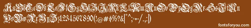 Jenagotisch Font – White Fonts on Brown Background