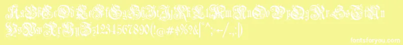 Jenagotisch Font – White Fonts on Yellow Background