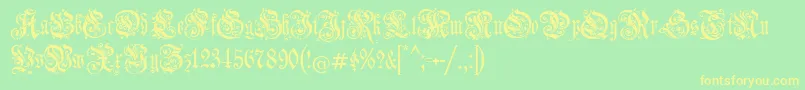 Jenagotisch Font – Yellow Fonts on Green Background