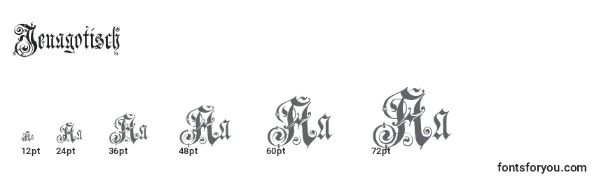 Jenagotisch Font Sizes