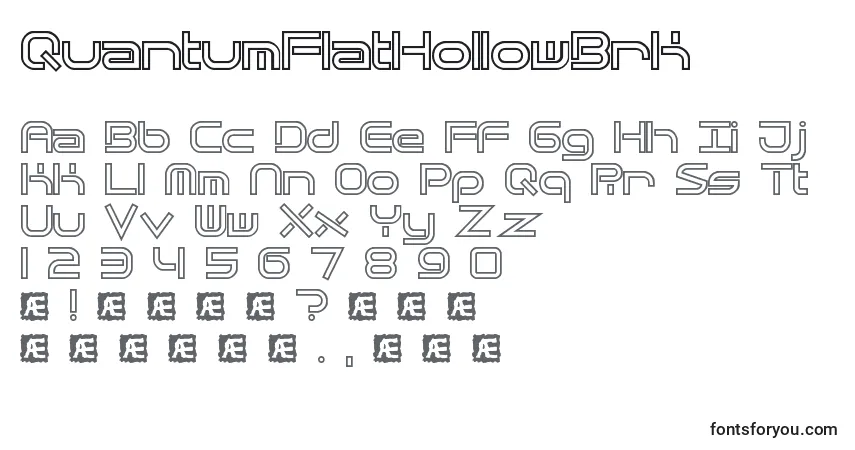 Schriftart QuantumFlatHollowBrk – Alphabet, Zahlen, spezielle Symbole