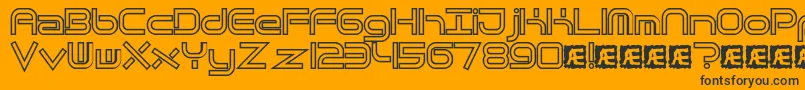 Fonte QuantumFlatHollowBrk – fontes pretas em um fundo laranja