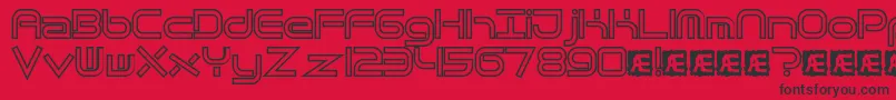 Czcionka QuantumFlatHollowBrk – czarne czcionki na czerwonym tle