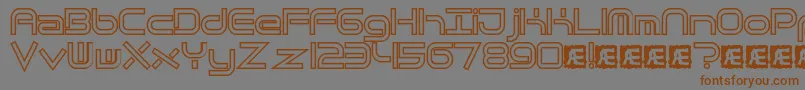 Шрифт QuantumFlatHollowBrk – коричневые шрифты на сером фоне
