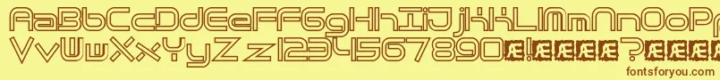 QuantumFlatHollowBrk Font – Brown Fonts on Yellow Background