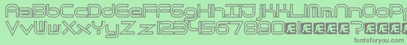 QuantumFlatHollowBrk-Schriftart – Graue Schriften auf grünem Hintergrund