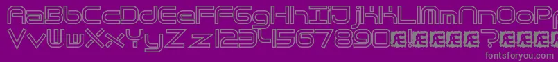 Lisätietoja QuantumFlatHollowBrk-fontista QuantumFlatHollowBrk-fontti – harmaat kirjasimet violetilla taustalla