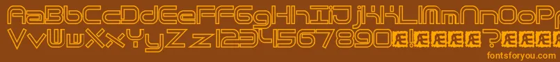 QuantumFlatHollowBrk Font – Orange Fonts on Brown Background