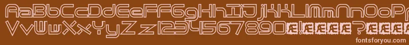 フォントQuantumFlatHollowBrk – 茶色の背景にピンクのフォント