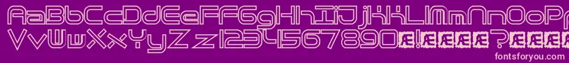 QuantumFlatHollowBrk Font – Pink Fonts on Purple Background