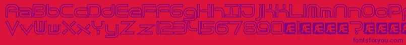 QuantumFlatHollowBrk Font – Purple Fonts on Red Background