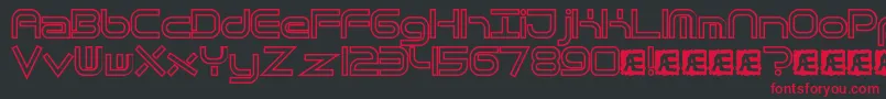 フォントQuantumFlatHollowBrk – 黒い背景に赤い文字