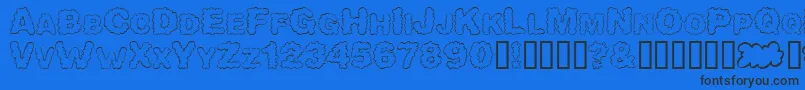 Alphaclouds Font – Black Fonts on Blue Background