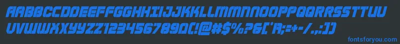 Supersubmarinecondital Font – Blue Fonts on Black Background