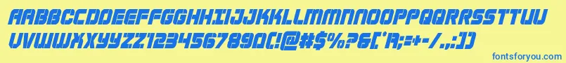 Supersubmarinecondital Font – Blue Fonts on Yellow Background