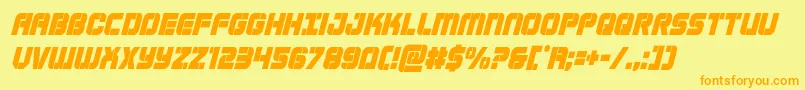 Supersubmarinecondital Font – Orange Fonts on Yellow Background