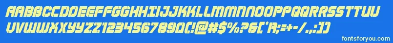 Supersubmarinecondital Font – Yellow Fonts on Blue Background