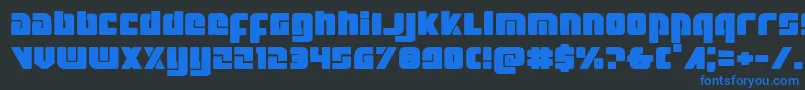 フォントExoplanetexpand – 黒い背景に青い文字