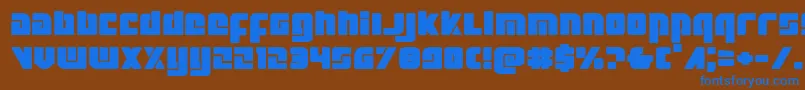 フォントExoplanetexpand – 茶色の背景に青い文字