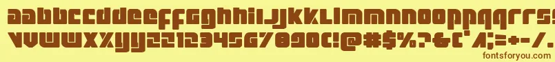 フォントExoplanetexpand – 茶色の文字が黄色の背景にあります。