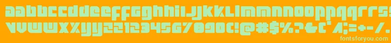 Exoplanetexpand-fontti – vihreät fontit oranssilla taustalla