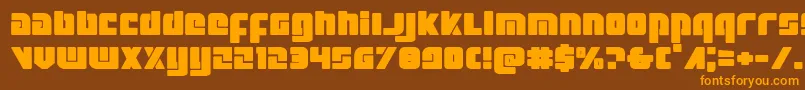 フォントExoplanetexpand – オレンジ色の文字が茶色の背景にあります。