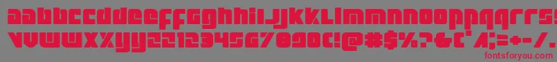 フォントExoplanetexpand – 赤い文字の灰色の背景
