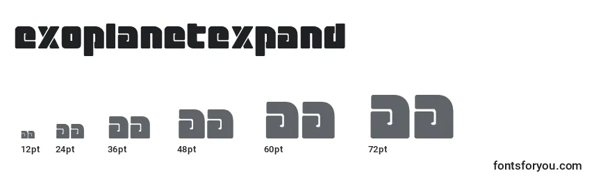 Размеры шрифта Exoplanetexpand