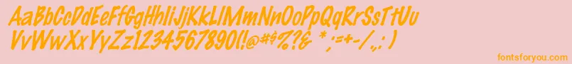 ElMarkoItalic Font – Orange Fonts on Pink Background