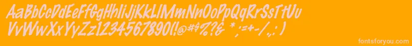ElMarkoItalic Font – Pink Fonts on Orange Background